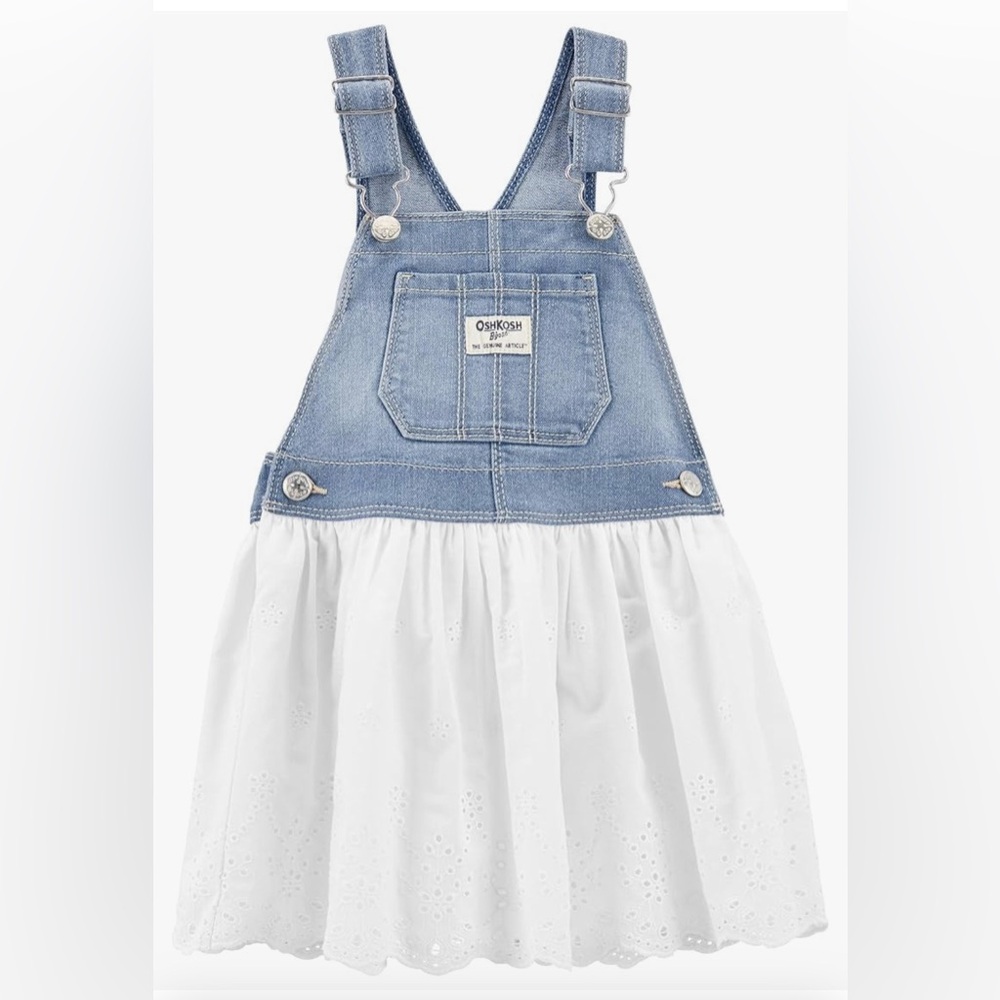 New never worn Oshkosh b gosh 3t denim white dress